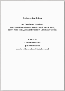Berlioz au jour le jour
